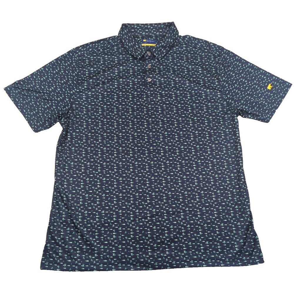 Jack Nicklaus Men's Short Sleeve Golf Shirt XL Navy Blue Performance Golden Bear